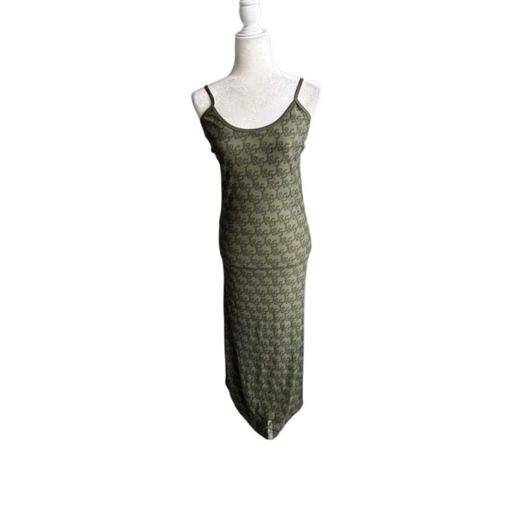 Jagger & Stone JGR STA Olive Green Slip Maxi Dress Low Back SZ 6 NWOT - Picture 2 of 13